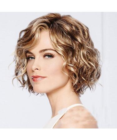 Yoyyg Natural Loose Dark Blonde Wigs for Women | Short Curly Brunette Cosplay Hair Replacement - Buy Online on GoSupps.com