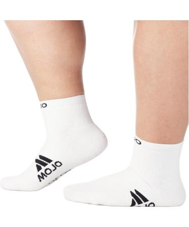 Mojo Compression Socks - Black & White Ankle Length (15-20mmHg) - Medium Support for Men & Women - 8 Sizes Available - 1 Pair XL White - Buy Online on GoSupps.com