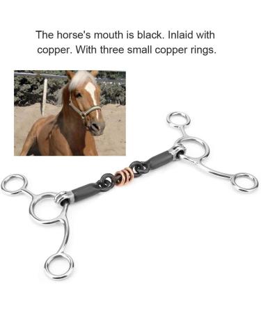 Black Horse Snaffle Stainless Low Leverage Copper Roller Loose Mouth Bit - Buy Online on GoSupps.com