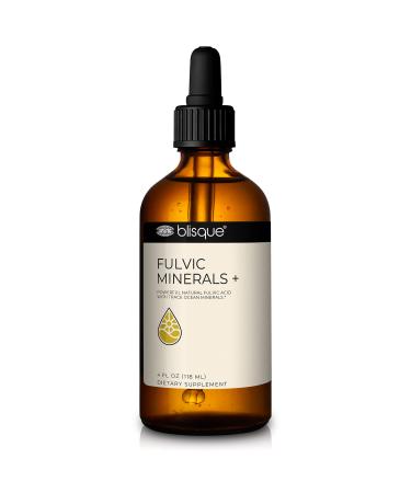 Blisque  Natural Trace Mineral Drops Supplement with Fulvic Acid and Humic Acid | for Detox Cleanse Immune Support Brain Booster Alkaline Hydration and Energy | Contains Electrolytes | 4 Ounce