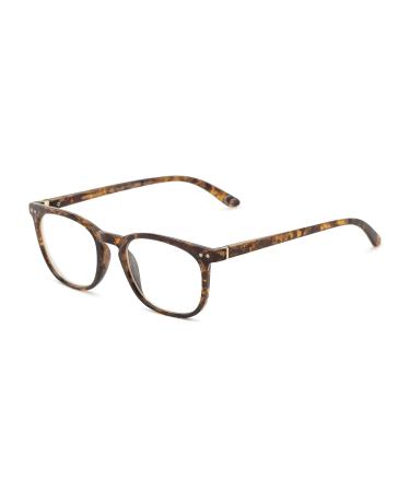 Foster Grant mens Caiden Pop of Power Bifocal Style Blue Light Reading Glasses Milky Brown Tortoise 48mm US