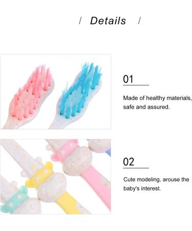 Kids Cartoon Animal Toothbrush Set - Flexible & Safe Training Oral Care Tools for Children - Deer and Giraffe Designs - Extra Handle for Easy Grip - 4pcs - Buy Online on GoSupps.com