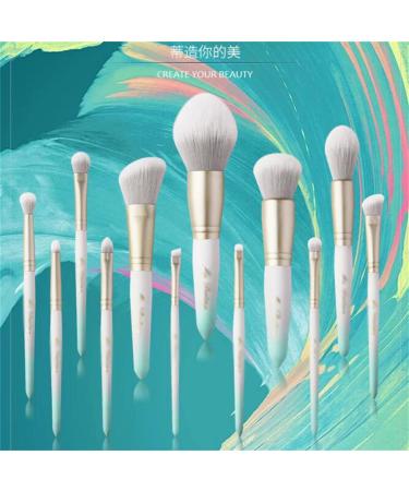 White 12pcs Synthetic Hair Cosmetic Brush Set | Foundation Blush & Eye Makeup Tools for Flawless Beauty - Buy Online on GoSupps.com