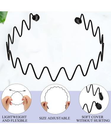 10 Pieces Hair Ties for Men & Women | Metal Hair Ropes Zigzag Bands & Black Wave Headbands for Outdoor Sports - Buy Online on GoSupps.com