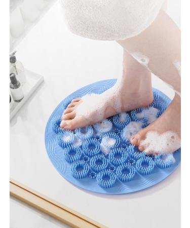 Shower Foot Rubber Matte 2 Pack - Anti-Slip Back Cleaning Brush for Wall Suction | Improve Blood Circulation (Blue L) - Buy Online on GoSupps.com
