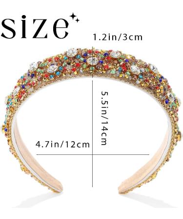 Flayem Rhinestone Headband Sparkly Crystal Headband Paddle Wide Hairband Gorgeous Party Hair Hoop Accessories for Women and Girls (Colorful) - Buy Online on GoSupps.com