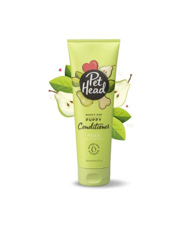 PET HEAD Puppy Conditioner 250ml Mucky Puppy Pear Scent Best Dog Conditioner with Gentle Formula Professional Grooming Hypoallergenic Natural Vegan Pet Conditioner for Puppies from 8 weeks