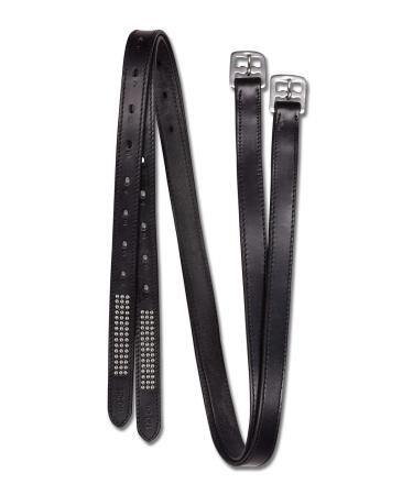 WALDHAUSEN Star Stirrup Leathers with Rhinestones Black Length 150 cm