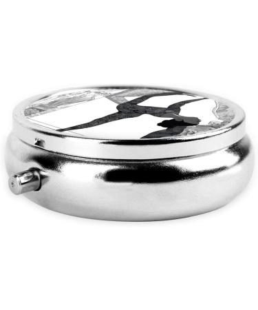 New Love Gymnastics Round Pill Box - 3 Compartment Portable Travel Medicine Organizer | Mini Decorative Pocket Purse for Vitamins & Tablets - Buy Online on GoSupps.com