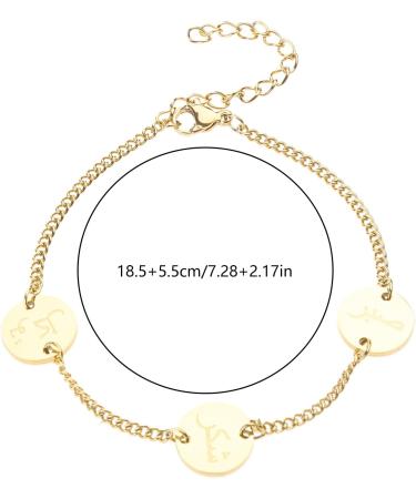 Kuaiyiju Arabic Coin Bracelet - Elegant Stainless Steel Pendant Jewelry for Women & Girls | Perfect Gift in Gold - Buy Online on GoSupps.com