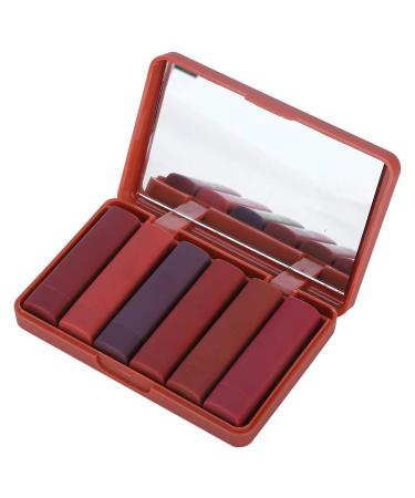 6 colors/set durable matt lipstick set waterproof nutrient rose scent lip cosmetic non -stick cup nude moisturizer smooth lip stick