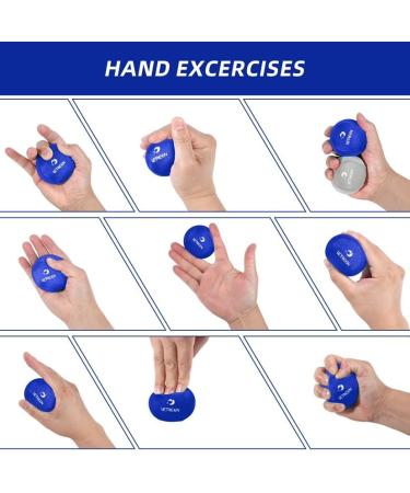 Letreen 3 Set Stress Balls for Adults - Gel Anti-Stress Balls in Various Strengths & Sizes | Perfect for Concentration & Relaxation - Black Sapphire Blue Gray - Buy Online on GoSupps.com