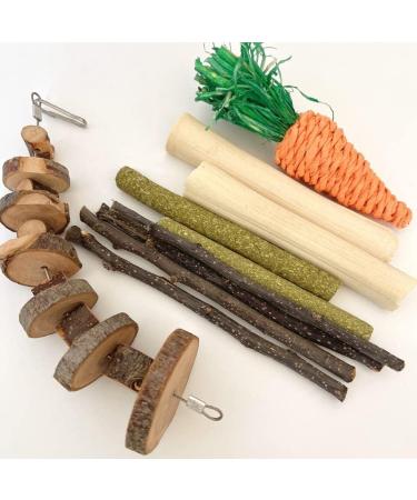 Runfar Natural Wooden Hamster Toy Kit - Exercise Bell Roller & Tooth Care Toys for Hamsters Chinchillas Rabbits & Guinea Pigs - Buy Online on GoSupps.com