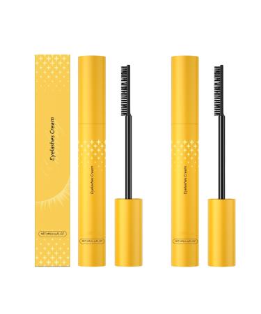 FUYOULILO Washable Mascara Waterproof Long Lasting Mascara For Voluminous Lashes Long Curled Lashes Hypoallergenic (Yellow)