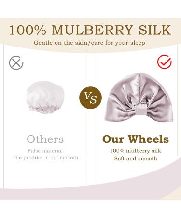 Silk Sleep Gift Set for Women - Mulberry Silk Eye Mask Bonnet & Headband | Improve Sleep & Protect Hair (Purple - Buy Online on GoSupps.com