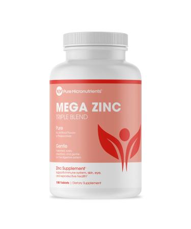 Mega Zinc Supplement 50mg - 3-in-1 Zinc Complex - 100 Tablets - Pure Micronutrients Unflavored 100 Count (Pack of 1)