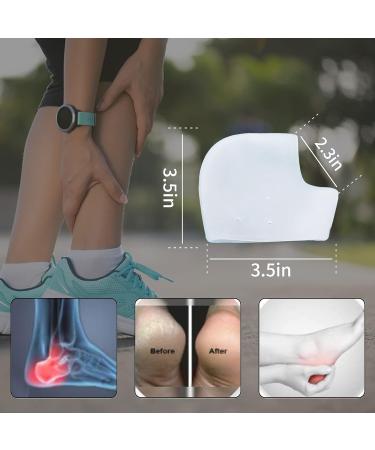 WishLotus Soft Silicone Gel Heel Protectors - 2 Pairs, Breathable & Stretchable with Small Holes for Blister Prevention & Pain Relief - 4Pc (White) - Buy Online on GoSupps.com