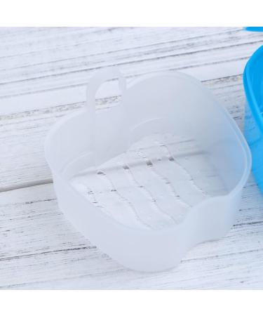 Milist Box Prosthesis Case with Lid - Sky Blue Soaking Mug for Dentures Sieve Hinges & Cleaning Tablets - Ideal Prosthesis Holder - Buy Online on GoSupps.com