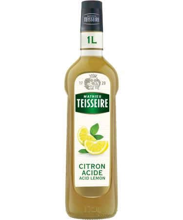 Mathieu Teisseire Acid Lemon Syrup for Drinks Cocktails Beers Teas Sodas 1L Bottle