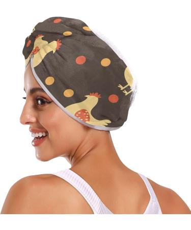 Super Absorbent Chicken Brown Hair Towel 2 Pack | Quick Dry Hair Turbans for Women & Girls - Buy Online on GoSupps.com