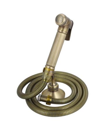 Bathroom Bidet G1/2 inch Vintage Copper Handheld Toilet Seats Bidet Sprayer with Hose Fixed Base Bathroom Accessories