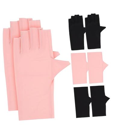 CAXUSD 4 Pairs Nail Gloves Gel Uv Gloves Outdoor Gloves Sun Gloves Gloves Nail Gel Nail Art Accessories Nail Art Gloves Fingerless Gloves Nylon Sun Protection Nail Lamp