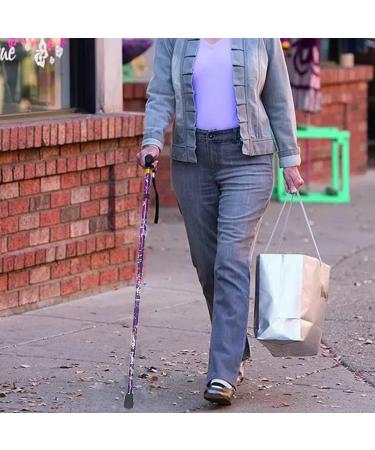 BeGrit Folding Walking Stick for Women - Adjustable & Lightweight Mobility Aid in Purple - Buy Online on GoSupps.com