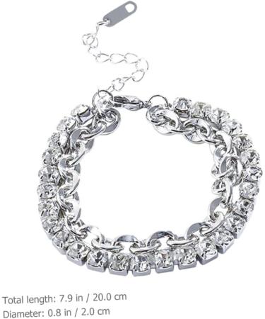 PACKOVE 2pcs Rhinestone Bracelet Wrist Bracelet Delicate Bracelet Girls Bracelet Women Bracelets Layering Bracelets Chain Bracelet Personalized Bracelet Charm Alloy Miss Chained - Buy Online on GoSupps.com