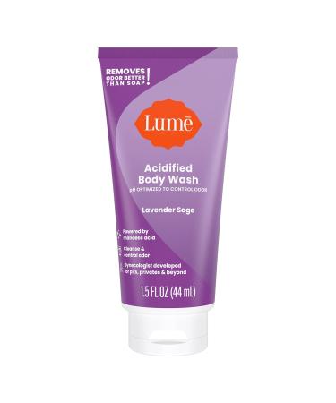 Lume Acidified Body Wash 5 Pack Mini Sampler - 24 Hour Odor Control, Moisturizing Formula, SLS & Paraben Free - Clean Tangerine Lavender Scent - Safe For Sensitive Skin - 1.5oz Tubes - Buy Online on GoSupps.com