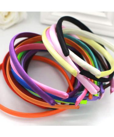 LIUJZZJ 34pcs Baby Girls Satin Covered Headbands - Multicolor Silk Ribbon Hair Accessories (10mm 36cm Perimeter) - Perfect for All Occasions - Buy Online on GoSupps.com
