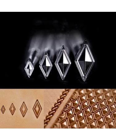 Diamond Stamps 3D Geometric Pattern Leather Stamps - One Piece or Set of 4 Leather Stamping Tools in Stainless Steel (LX1-2  one Piece)
