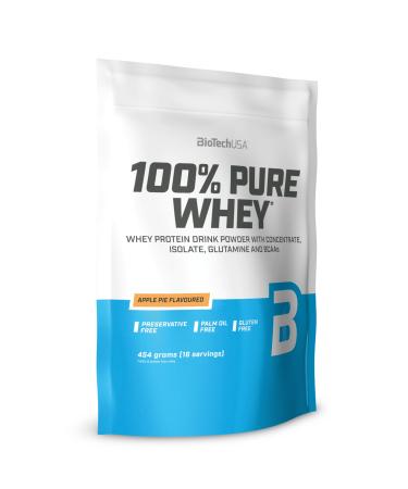 Biotechusa 100% pure whey |Protein powder with BCAA and glutamine |Gluten -free palm oil -free |21g protein per portion 454 g apple pie apple pie 454 g