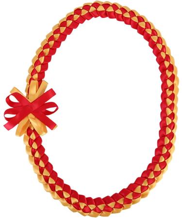 Handmade Double-Sided School Band - Oralgo's Elaborate Garlands & Woven Necklace in Red & Yellow - Buy Online on GoSupps.com