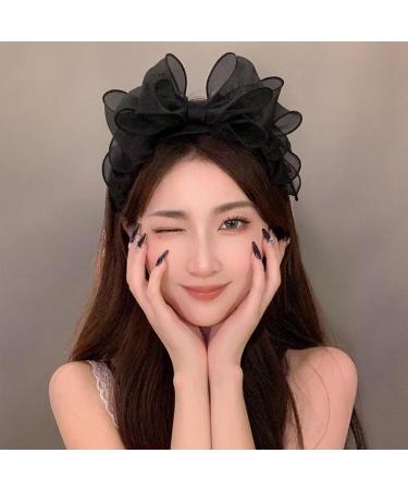 Lolita Black Hoop Bows Headband - French Style Vintage Hair Accessory for Women & Girls - Buy Online on GoSupps.com