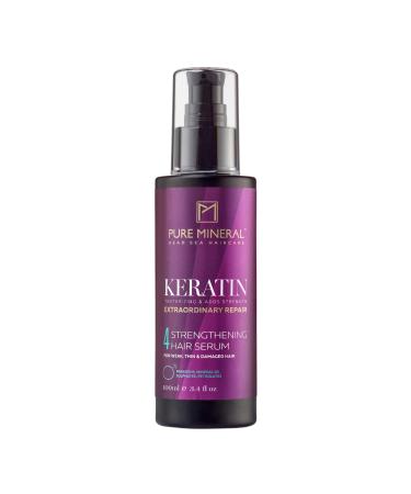 Pure Mineral - Keratin Hair Serum for Silky Hair - Anti-Frizz, Nourishing, Protective - Free of sulfates, parabens, petrolates - 100ml