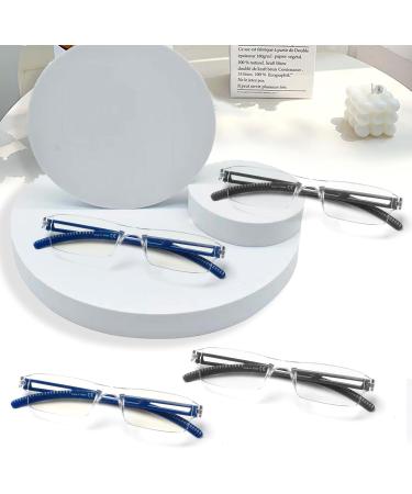 Shop Cojwis 4 Pack Frameworkless Reading Glasses - Anti Blue Light Lightweight Unisex TR90 Frames (2 Black 2 Blue 1.50x) - Buy Online on GoSupps.com