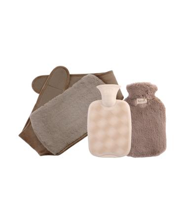 Pl sch-waist warmer belts and hot water bottle waist warmer cover warm belly belt 1000 ml of warm stamps for hands neck feet (brown)