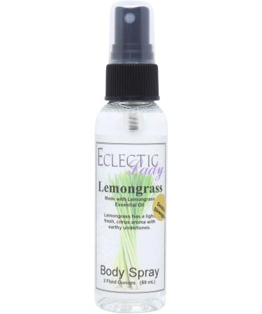Lemongrass Essential Oil Body Spray (Double Strength) 2 ounces Body Mist for Women with Clean Light & Gentle Fragrance Long Lasting Perfume with Comforting Scent for Men & Women Cologne with 2 Fluid Ounces (Double Strength)
