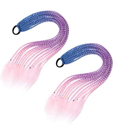 minkissy 3 Sets Curly Wig Human Hair Colorful Wigs Hair Ties Kids Hair Braided Wig Hair Extensions Colored Micro Braid Hair Wig Ponytail Hair Tie Girls Ring Pigtails Ponytail Holder Ring - Buy Online on GoSupps.com