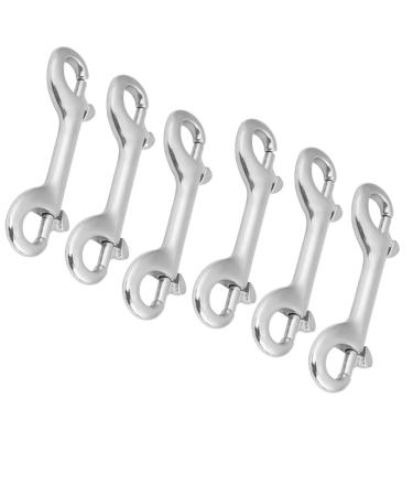 6 Pcs Marine Grade Double Ended Bolt Snap Diving Hook Clips,Scuba Trigger Clip,Large 4-1/2'' 115mm 316 Stainless Steel (Silver)