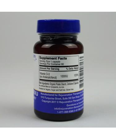 Rejuvenation Therapeutics Vitamin D3 - Bone Health Support (60 Vegan Capsules) - Buy Online on GoSupps.com