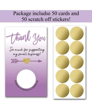 Haizct 50 Pack Purple Thank You Blank Gift Certificate Scratch Off Cards - Ideal for Small Businesses, Spa, Beauty, Makeup, Hair Salon, Bridal Shower, Baby Shower, Country Wedding - Gold-GK090 - Buy Online on GoSupps.com
