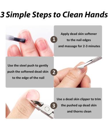 Cuticle Remover Tool Set with Cuticle Cutter and Cuticle Pusher Stainless Steel Professional Cuticle Nipper and Pusher Nail Care Tools for Salon and Level Mani-Pedi at Home - (Silver) - Buy Online on GoSupps.com