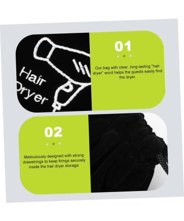 Baluue 10 Pcs Storage Bag Styling Tool Organizer Hairdryer Bonnet Hotel Hair Dryer Bag Flocking Cloth Black 26x23cmx5pcs Blackx5pcs - Buy Online on GoSupps.com