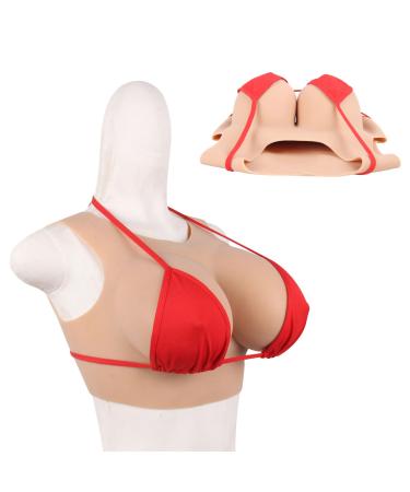 ZWSMS Silicone False Breast Breast Plate BE Cup Realistic False Boobs for Cosplay Drag Queen Transgender Color 2 D Cup