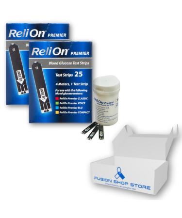 Relion Premier Test Strips 25 ct (2) Boxed by Fusion Shop Store