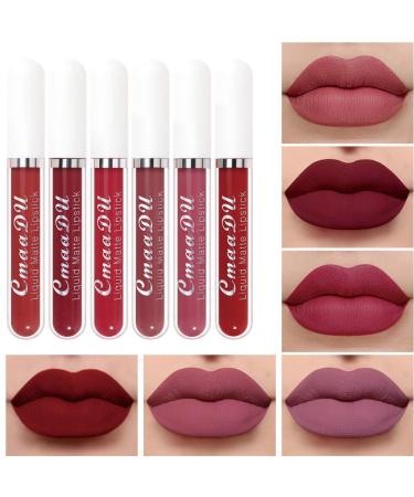 18PCS Dark Red Matte Liquid Lipstick Set - Long Lasting & Waterproof Lip Gloss Gift Set for Women - Buy Online on GoSupps.com