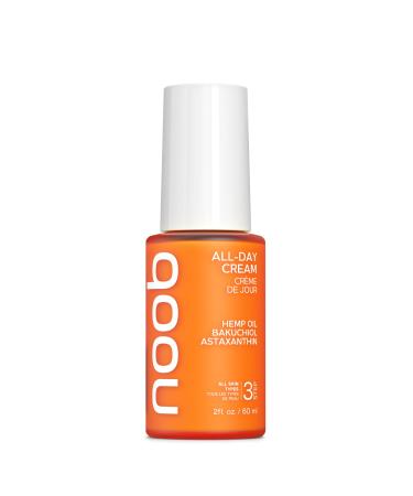 NOOB All-Day Face Cream Organic Anti Aging Facial Moisturizer Acne Prone & Sensitive Skin Friendly Boost Collagen Firm and Even Skin Tone Hemp Oil Bakuchiol Astaxanthin Natural & Vegan - 2 Oz