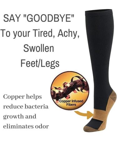 3 Pirs Copper Compression Socks for Men & Women (20-30 mmHg) Best Graduated Athletic Fit for Running Nurses Flight Travel & Maternity Pregnancy - Boost Stamina Circulation & Recovery L/XL - Buy Online on GoSupps.com
