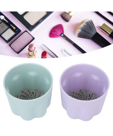 Buy 2 Sets Makeup Brush Cleaner Portable Scrubber Bowl & Mat for Easy Cleaning | International Shipping Available - Buy Online on GoSupps.com